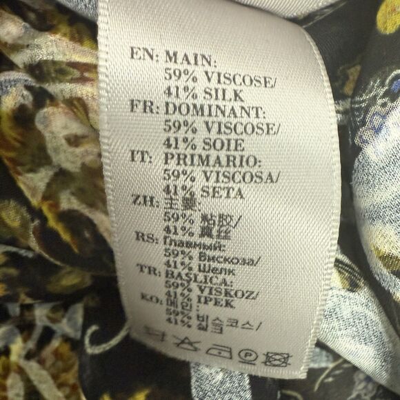 Preen by Thornton Bregazzi Lydia Black/Yellow Floral Print Dress Size S - Picture 10 of 13